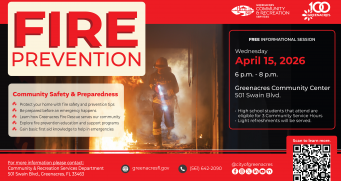 Fee Fire Prevention Info Session - April 15, 2026 from 6-8pm.